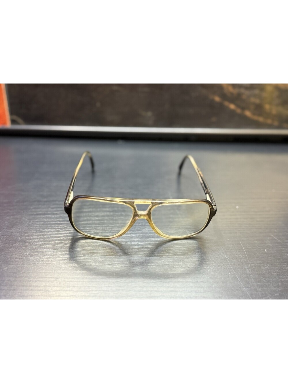 Vintage Blazer Cognac Eyeglasses 55-18-140 Aviator Brown Amber Frames